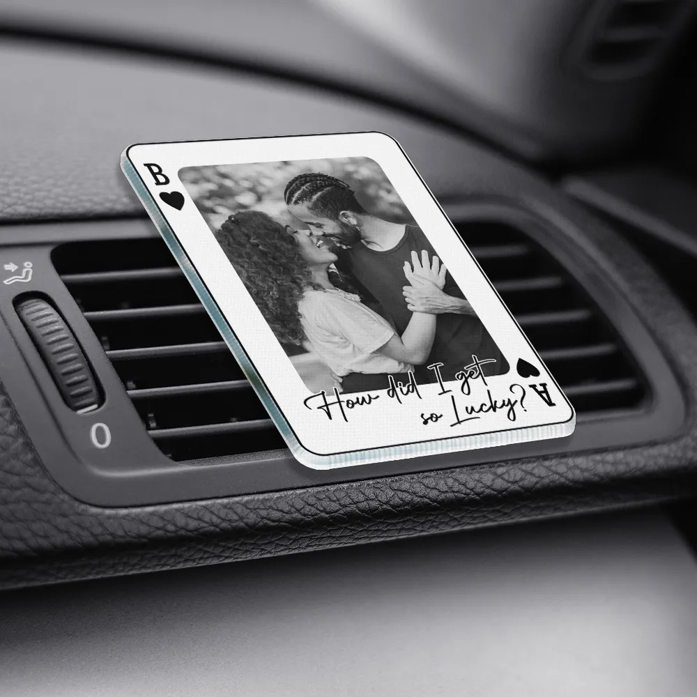 Custom Photo Drive Safe Handsome Playing Card - Personalized Acrylic Car Vent Clip - Image 3