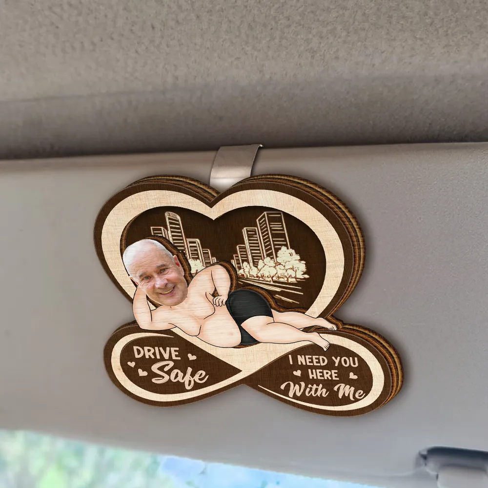 Custom Photo Drive Safe I F*cking Love You Funny - Personalized Custom Shaped Car Visor Clip - Image 3