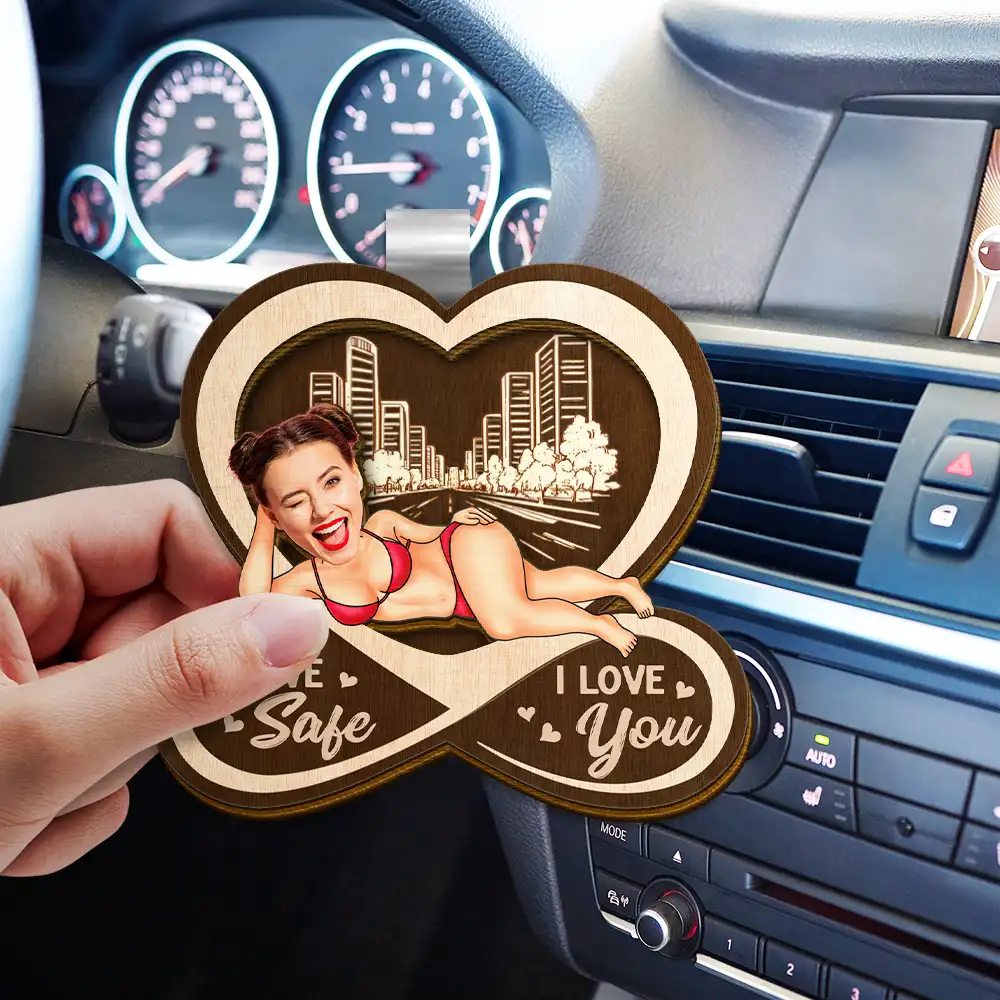 Custom Photo Drive Safe I F*cking Love You Funny - Personalized Custom Shaped Car Visor Clip - Image 4