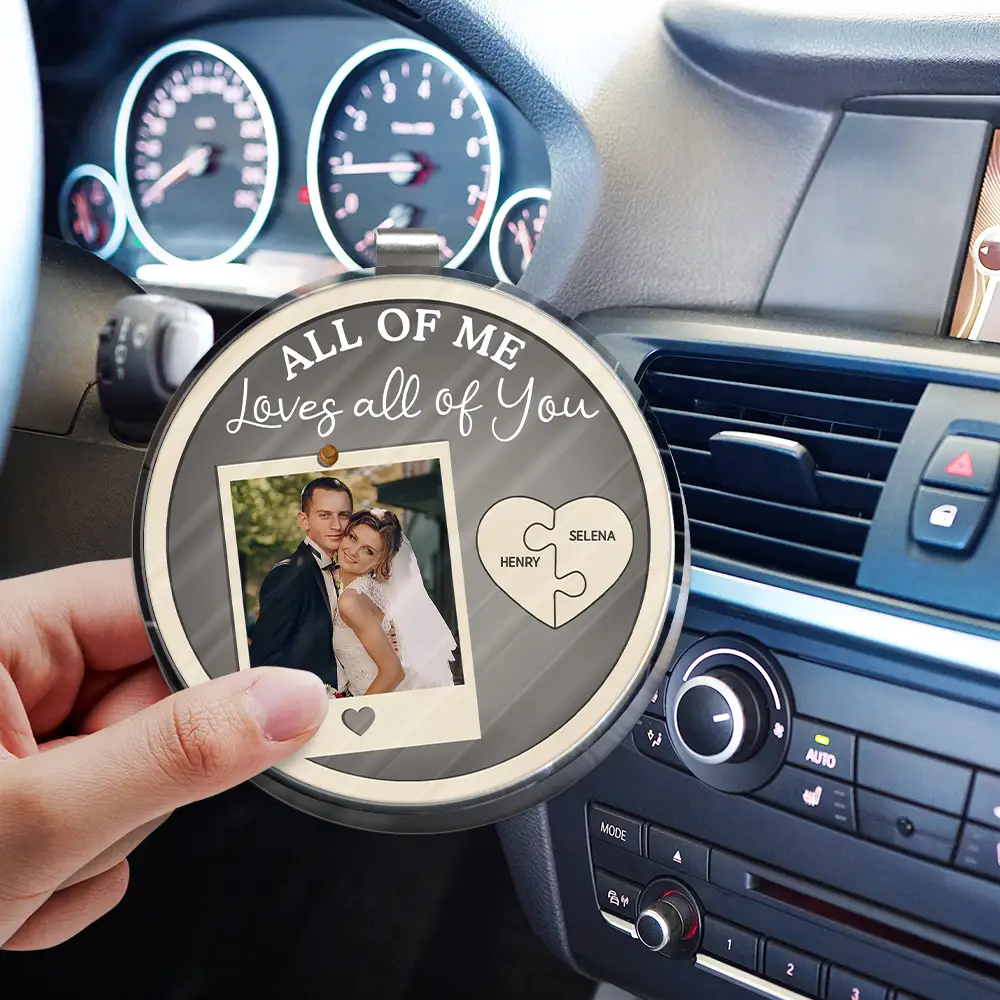 Custom Photo Drive Safe I Love You Couple - Personalized Custom Shaped Acrylic Car Visor Clip - Image 3