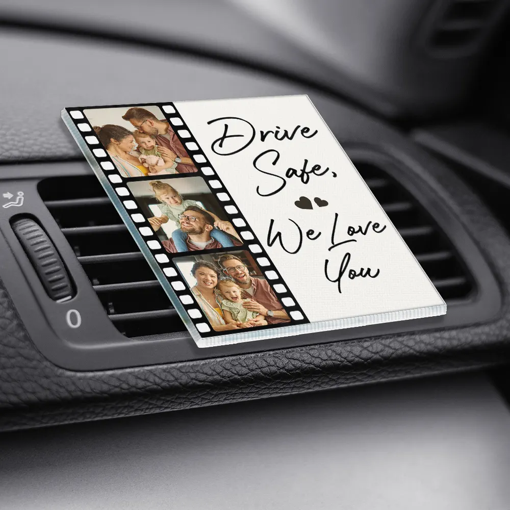 Custom Photo Drive Safe I Love You Couples Film Roll - Personalized Acrylic Car Vent Clip - Image 3