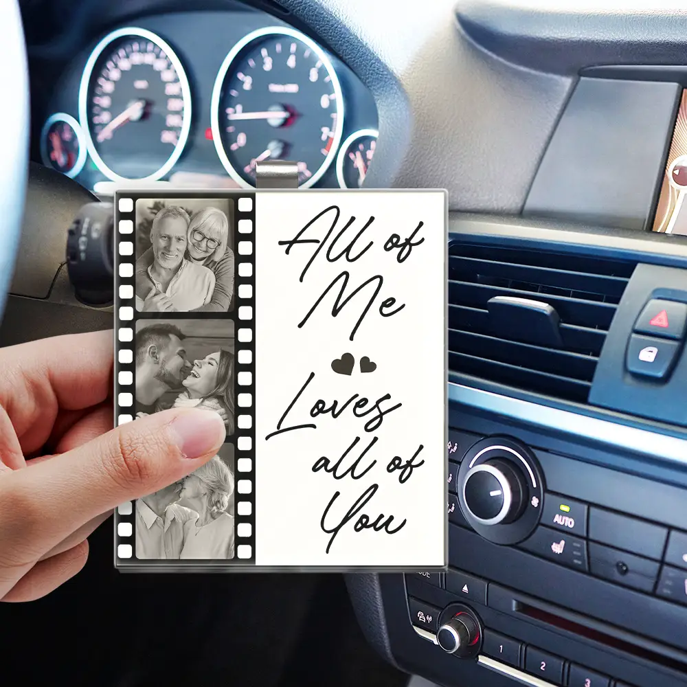 Custom Photo Drive Safe I Love You Couples Film Roll - Personalized Custom Shaped Acrylic Car Visor Clip - Image 3