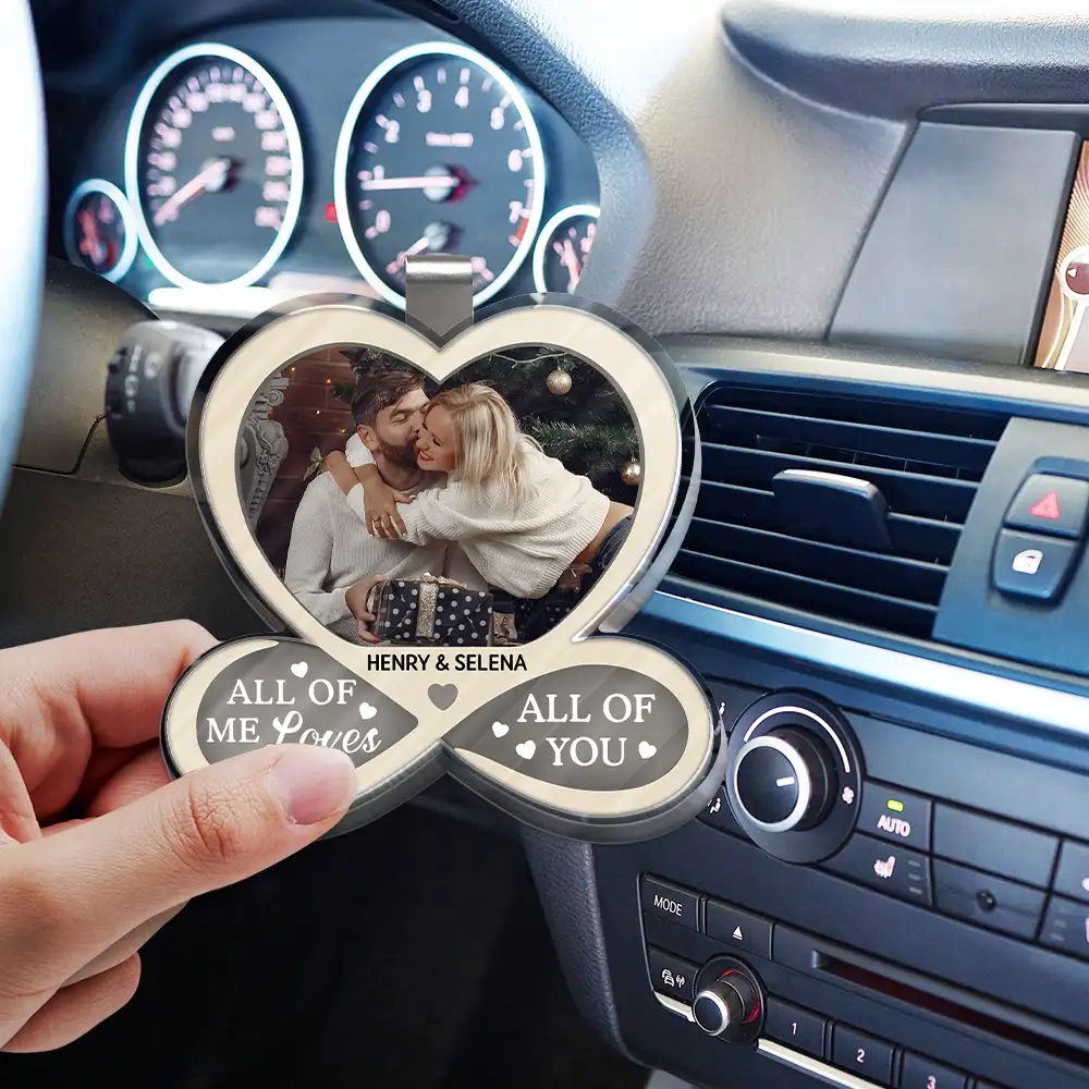 Custom Photo Drive Safe I Love You Couples - Personalized Custom Shaped Acrylic Car Visor Clip - Image 3