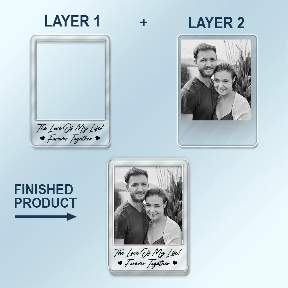 Custom Photo Drive Safe I Love You Forever Together Couple - Personalized Custom Shaped Acrylic Car Visor Clip - Image 5