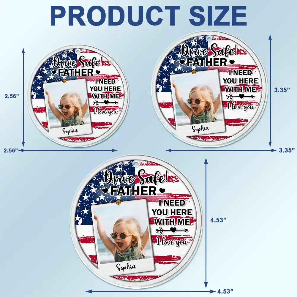 Custom Photo Drive Safe I Love You - Personalized Acrylic Car Hanger - Image 4