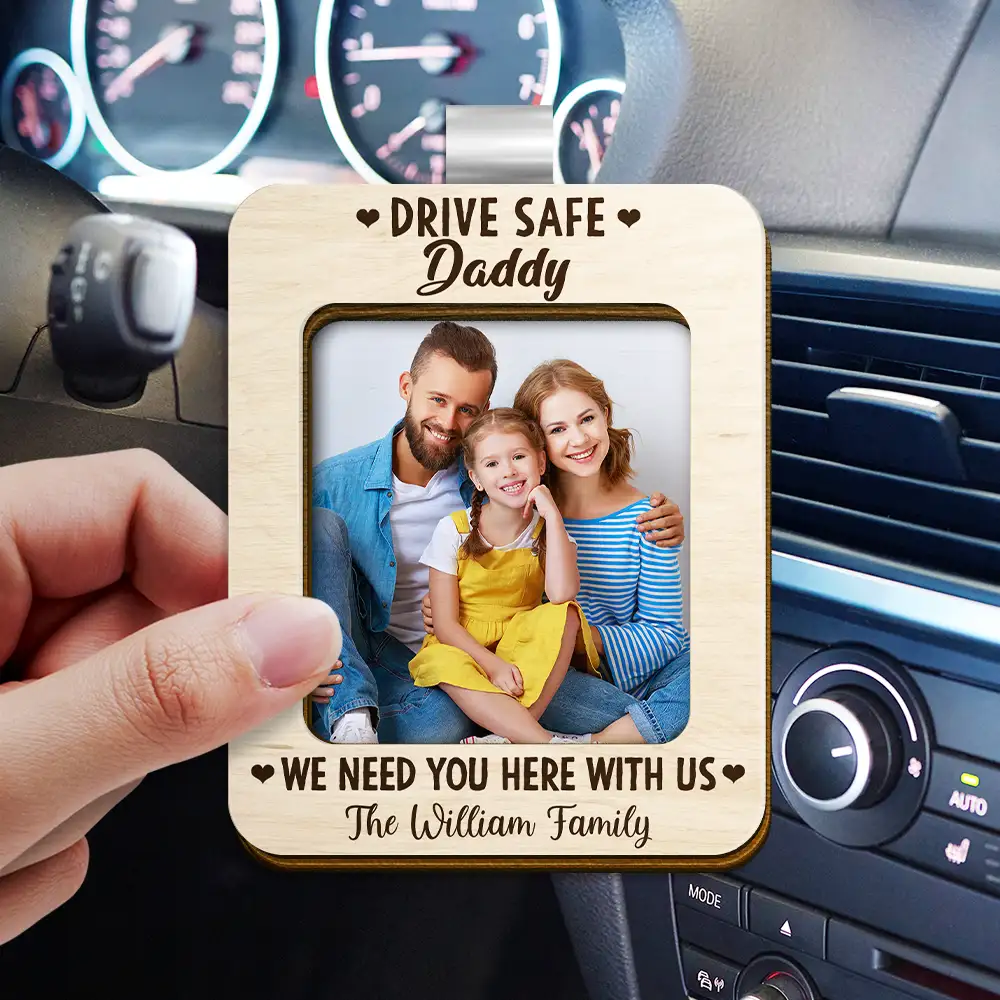 Custom Photo Drive Safe I Need You Here With Me - Personalized Custom Shaped Car Visor Clip - Image 3