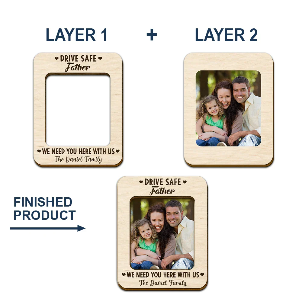 Custom Photo Drive Safe I Need You Here With Me - Personalized Custom Shaped Car Visor Clip - Image 5