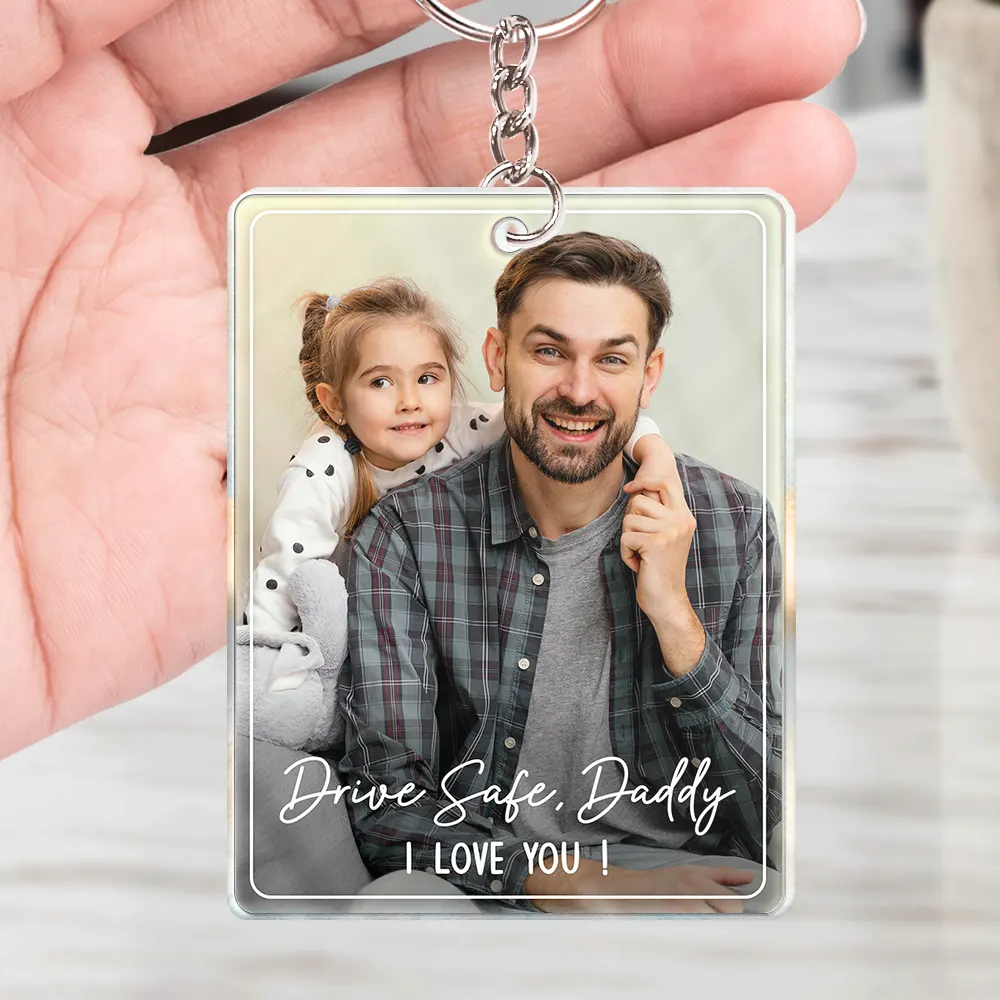 Custom Photo Drive Safe We Love You Family - Personalized Acrylic Keychain - Image 5
