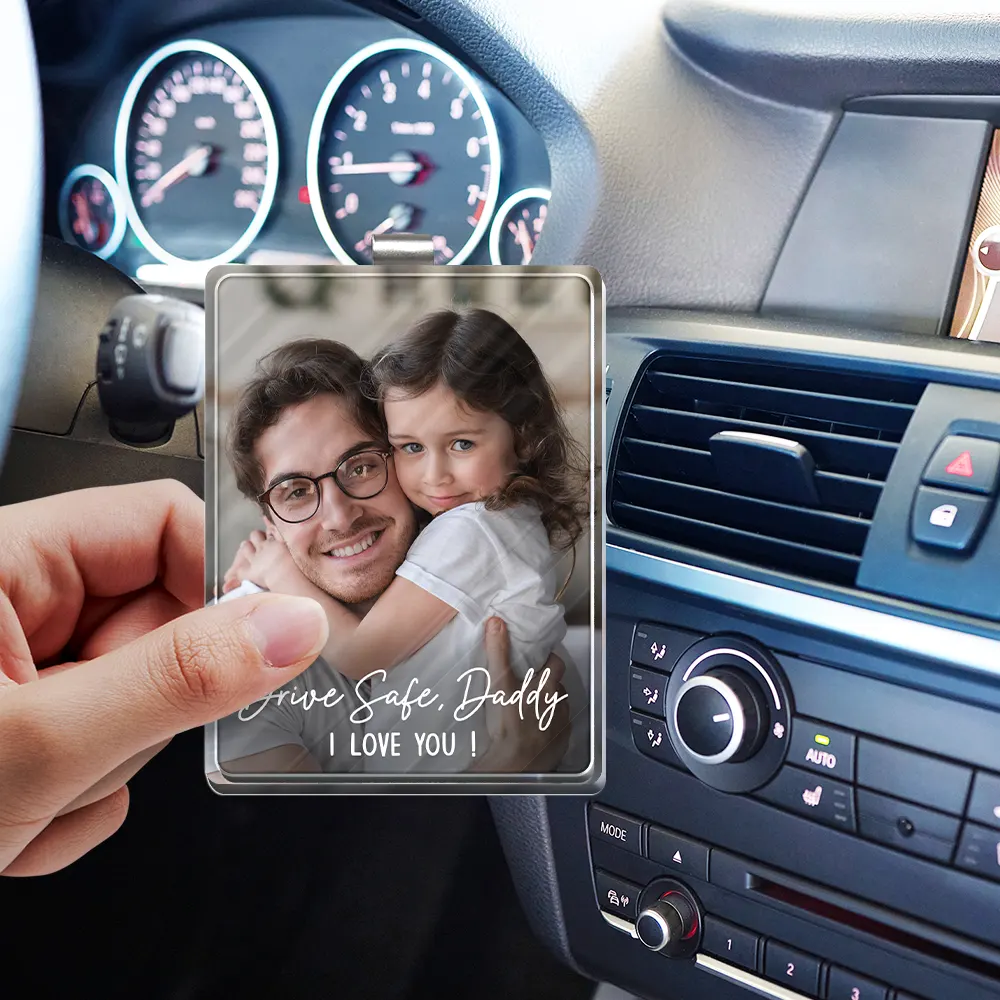 Custom Photo Drive Safe We Love You - Personalized Custom Shaped Acrylic Car Visor Clip - Image 4