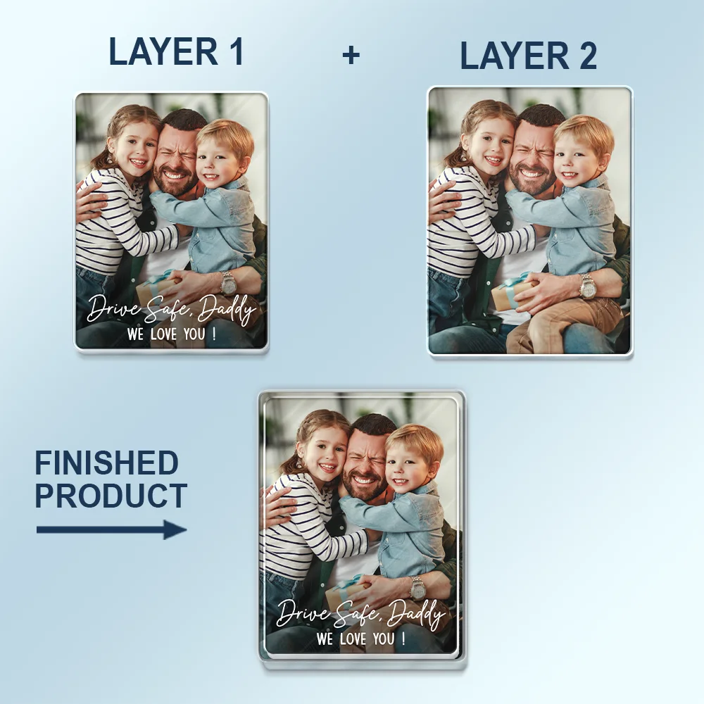 Custom Photo Drive Safe We Love You - Personalized Custom Shaped Acrylic Car Visor Clip - Image 6
