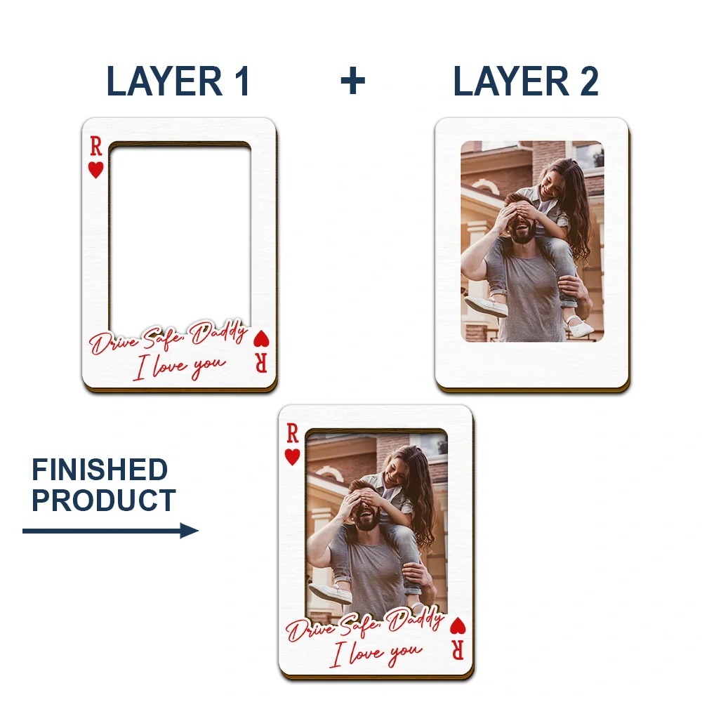 Custom Photo Drive Safe We Love You Playing Card - Personalized Custom Shaped Car Visor Clip - Image 5