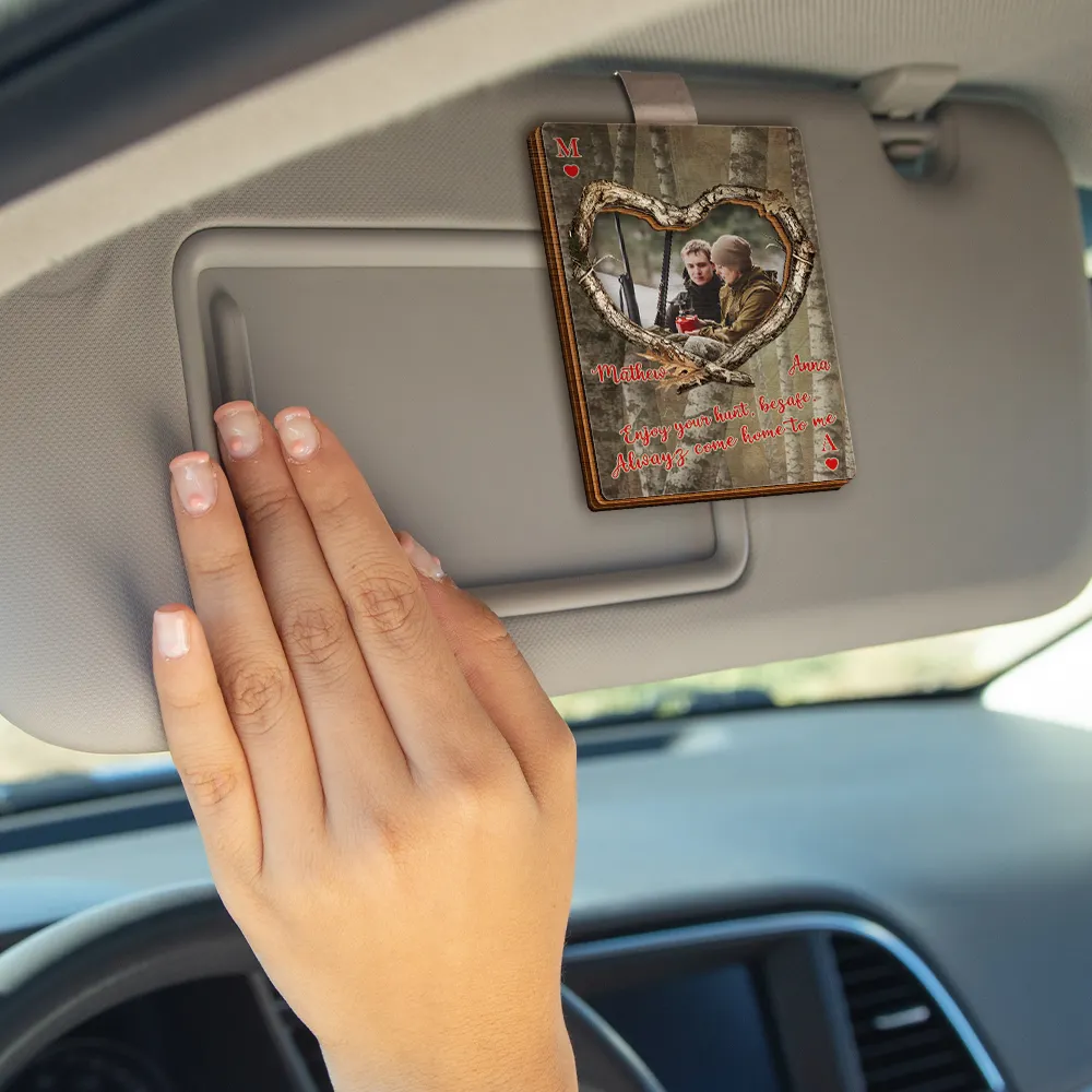 Custom Photo Enjoy Your Hunt, Be Safe - Personalized Custom Shaped Car Visor Clip - Image 4