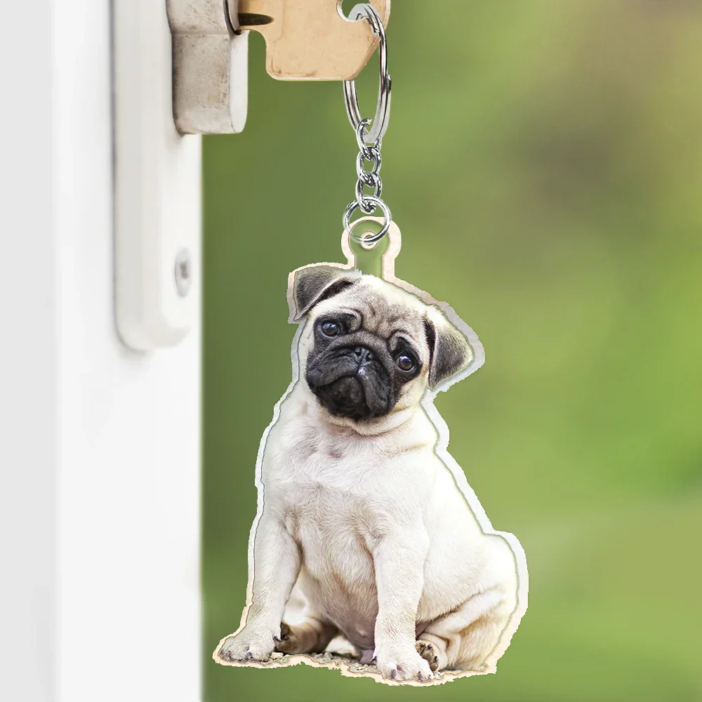 Custom Photo Every Day Is Brighter With My Furry Friend By My Side - Personalized Cutout Acrylic Keychain - Image 5