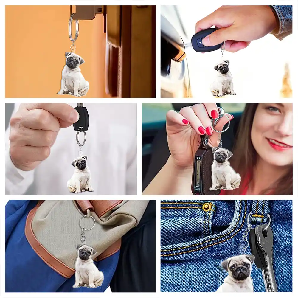 Custom Photo Every Day Is Brighter With My Furry Friend By My Side - Personalized Cutout Acrylic Keychain - Image 8