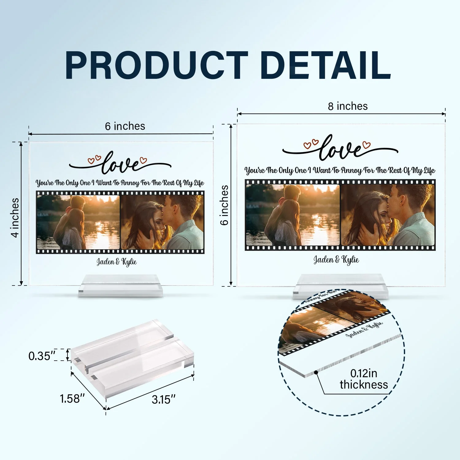 Custom Photo Every Love Story Is Beautiful Couple - Anniversary Gift For Couples - Personalized Custom Horizontal Rectangle Acrylic Plaque - Image 5