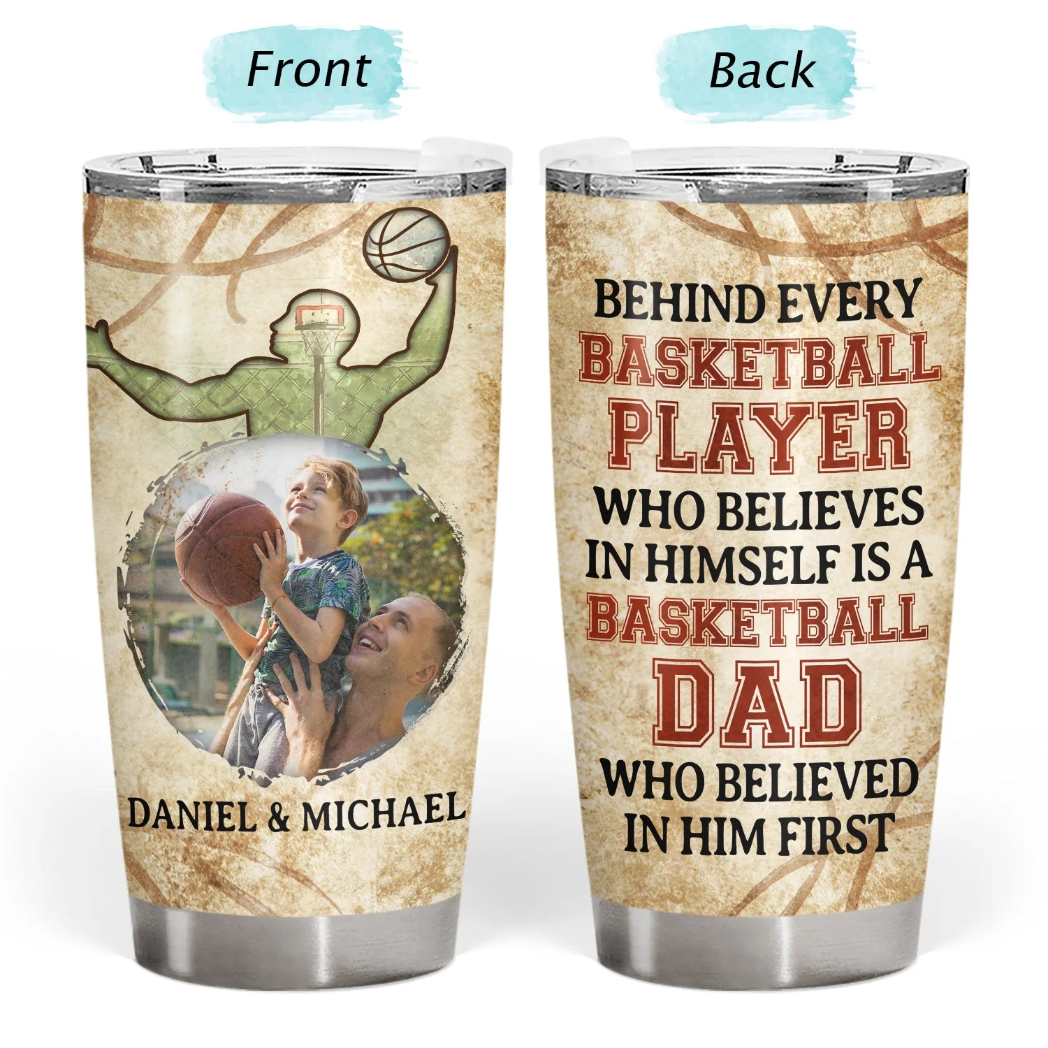 Custom Photo Every Player Who Believes In - Birthday, Loving Gift For Sport Fan, Dad, Father, Baseball, Basketball, Softball, Soccer, Football - Personalized Custom Tumbler - Image 3