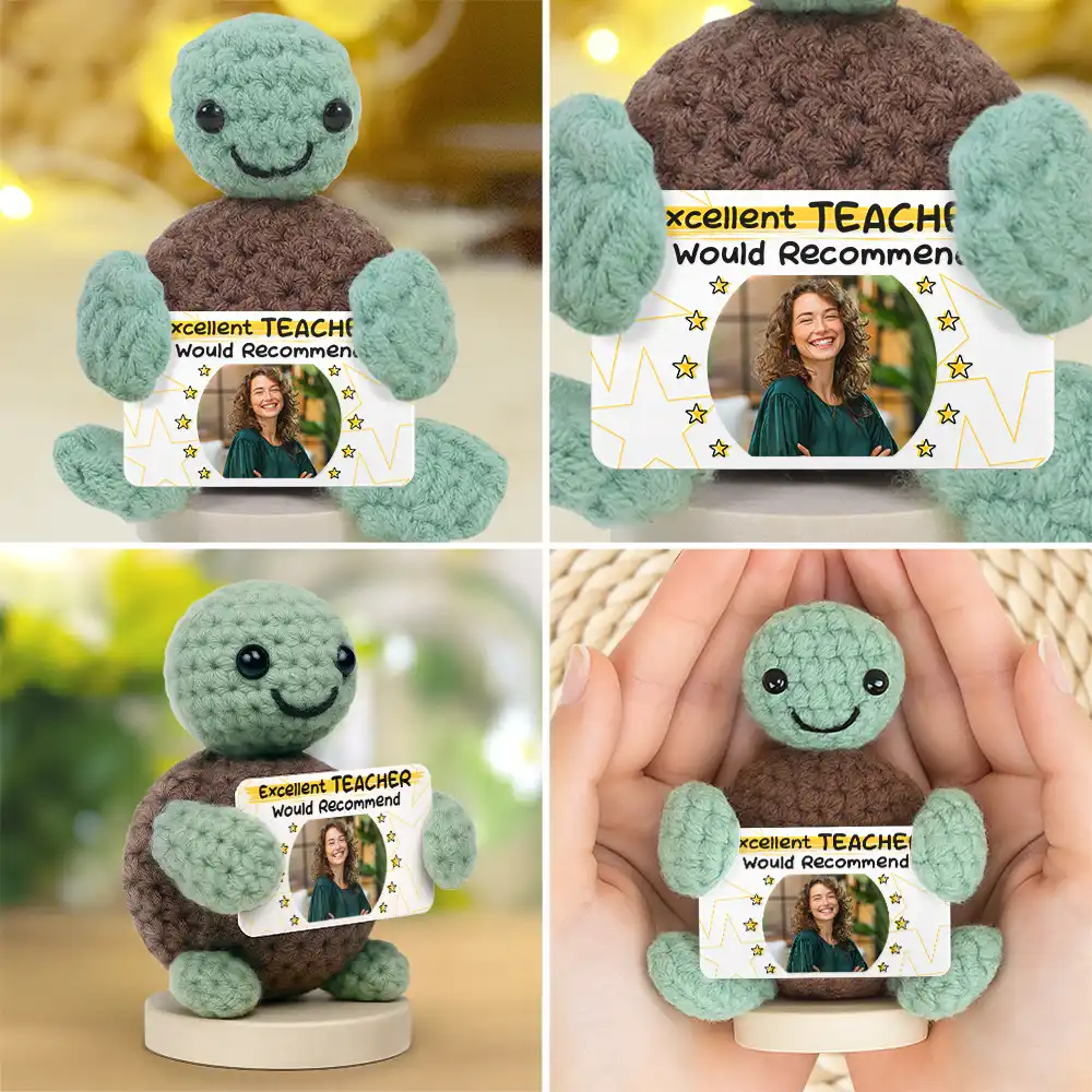 Custom Photo Excellent Mom Grandma Dad Friends Would Recommend - Personalized Doll Crochet With Custom Card - Image 3