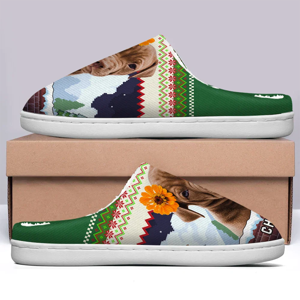 Custom Photo Face Christmas Theme - Personalized Fluffy Slippers - Image 5