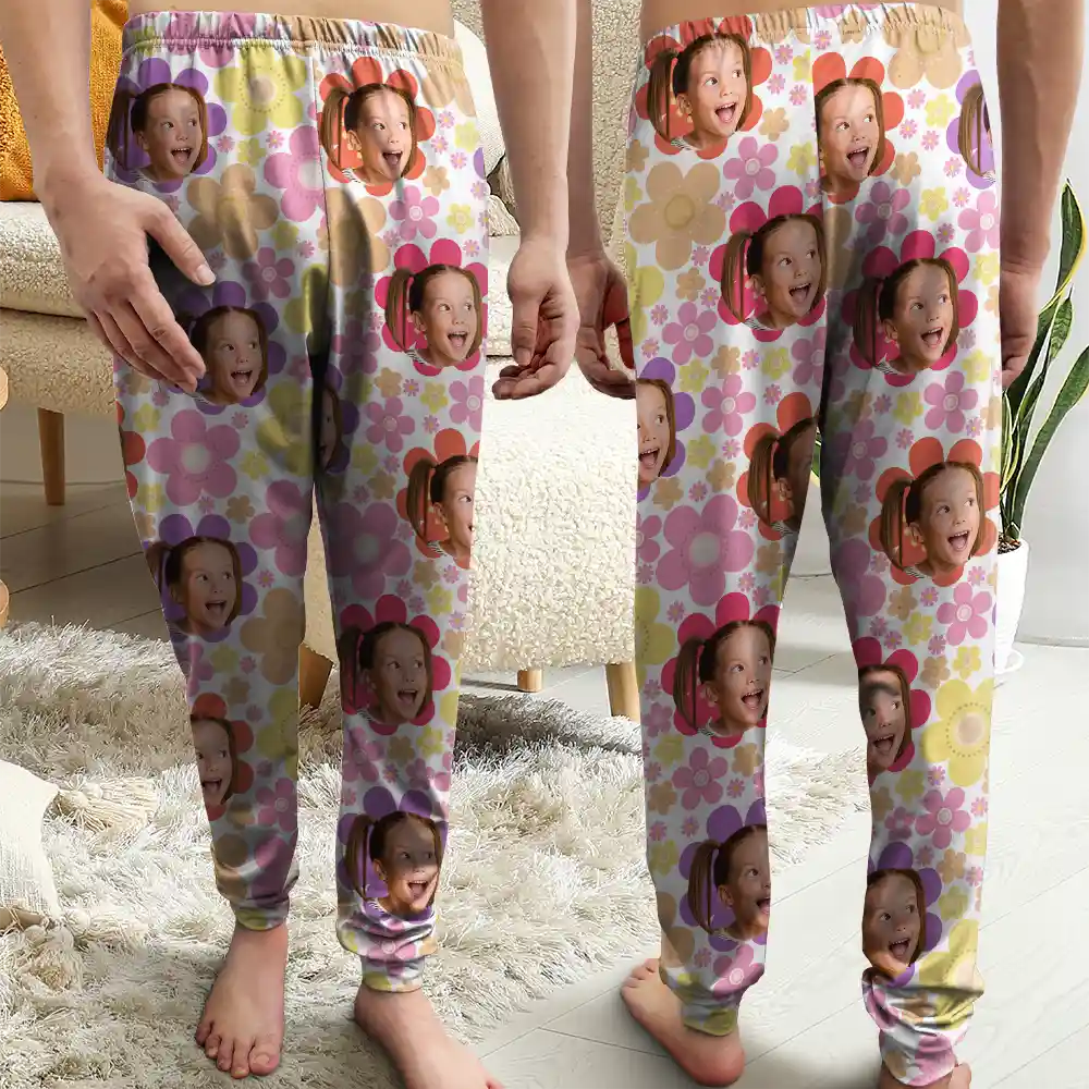 Custom Photo Face Cut Kids Pets Family - Personalized Pajama Pants - Image 5