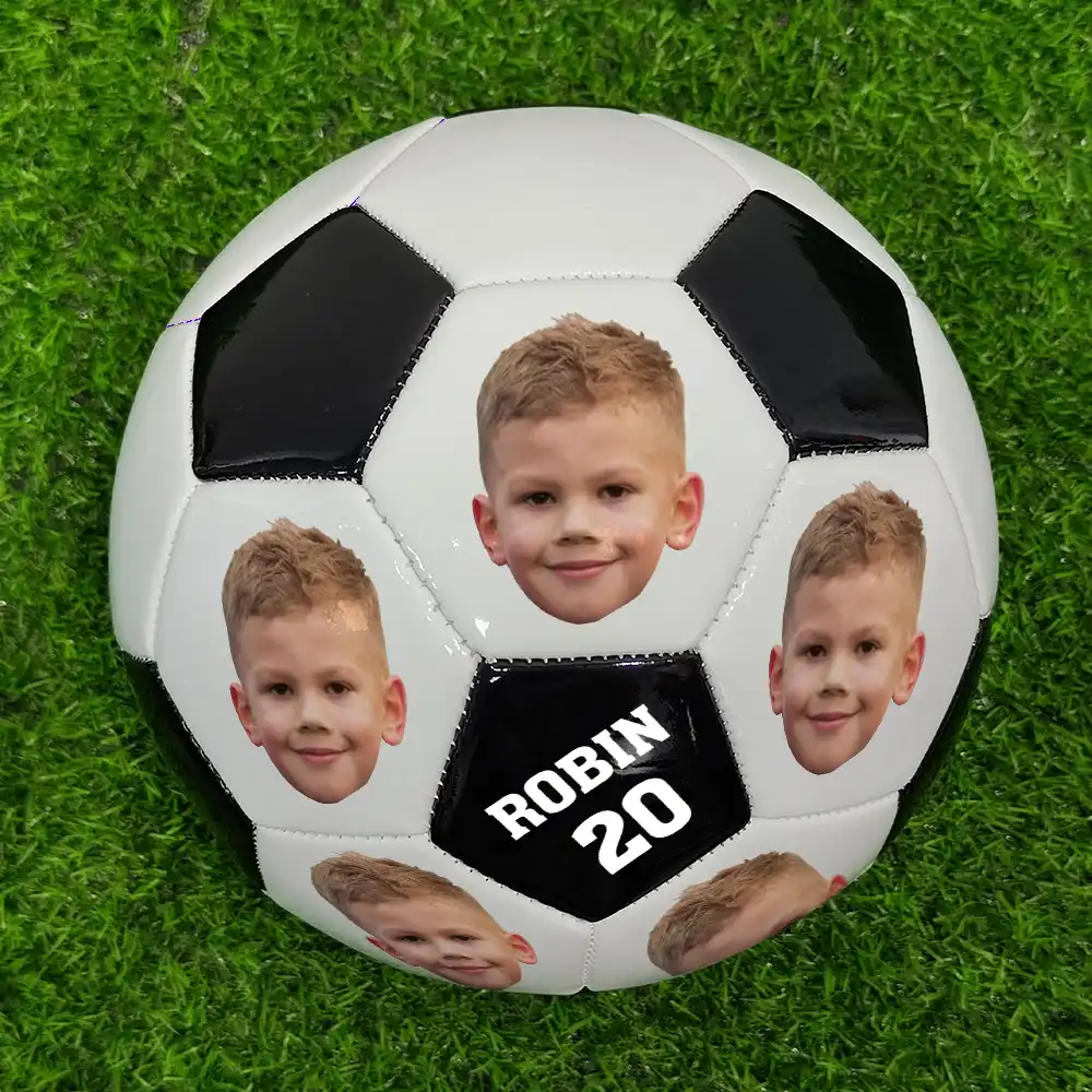 Custom Photo Face Cut Soccer Players Football Players - Personalized Soccer Ball - Image 3