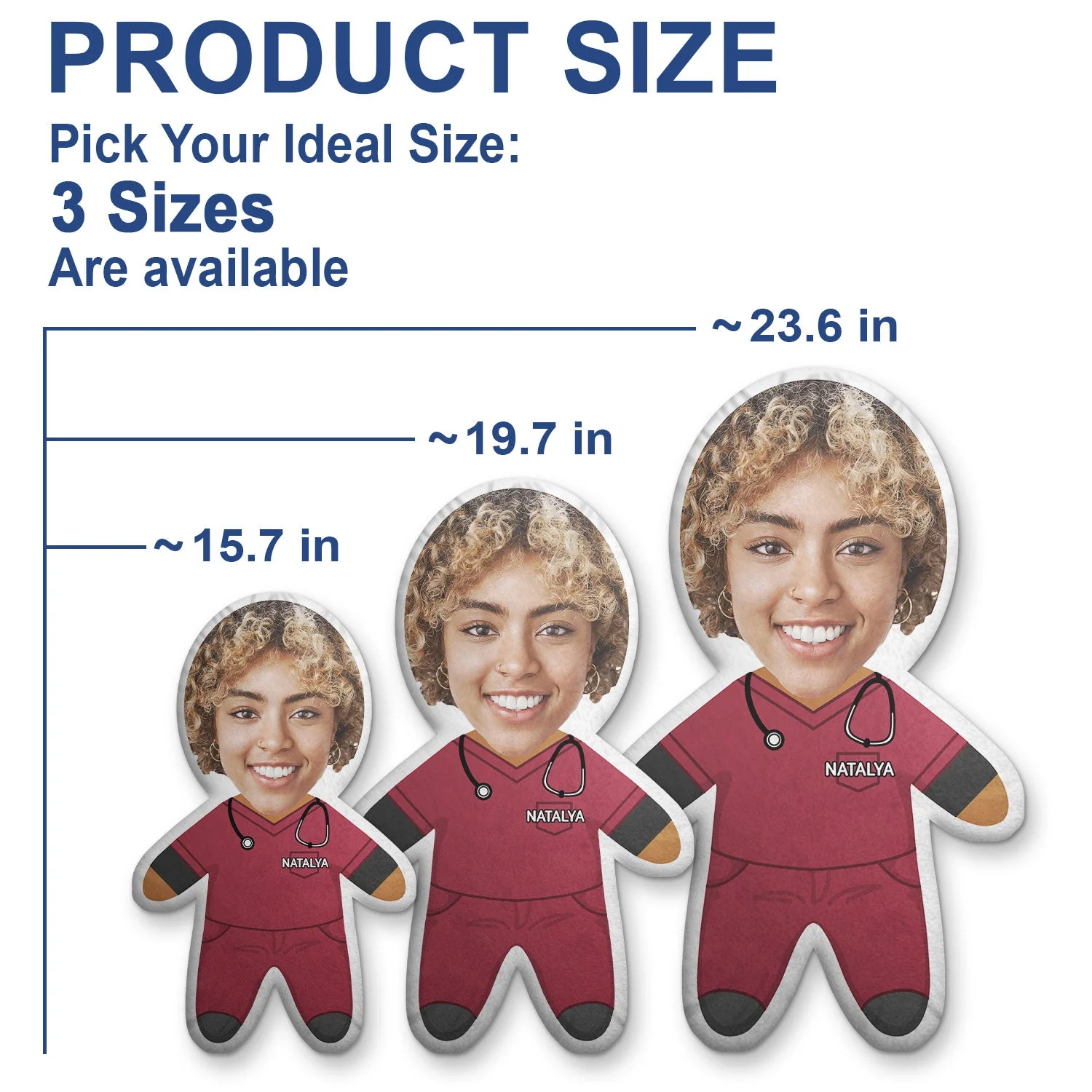 Custom Photo Face Cutout Nurse Pillow - Gift For Nurse - Personalized Custom Shaped Pillow - Image 6