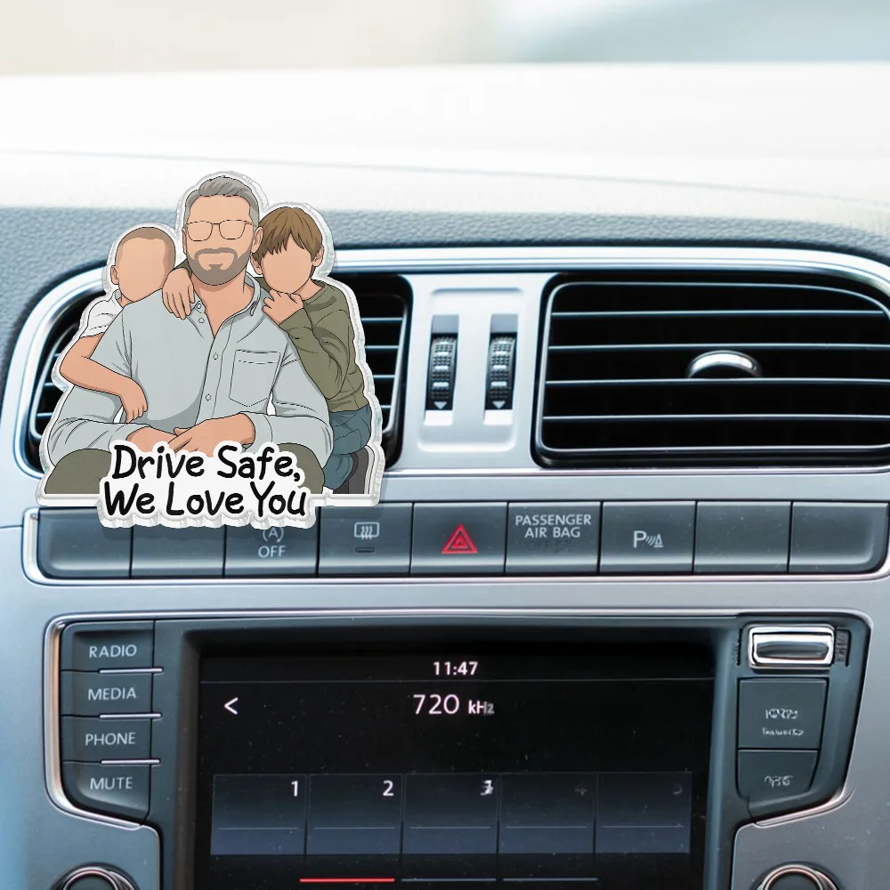 Custom Photo Faceless Portrait Best Dad Mom Ever - Personalized Acrylic Car Vent Clip - Image 3