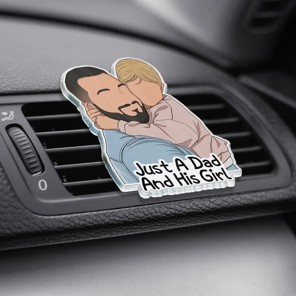 Custom Photo Faceless Portrait Best Dad Mom Ever - Personalized Acrylic Car Vent Clip - Image 4