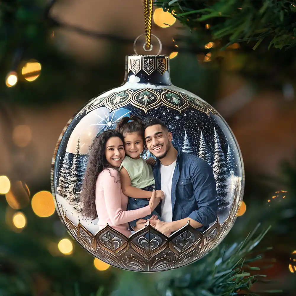 Custom Photo Family Christmas Bauble - Personalized Custom Shaped Acrylic Ornament - Image 4