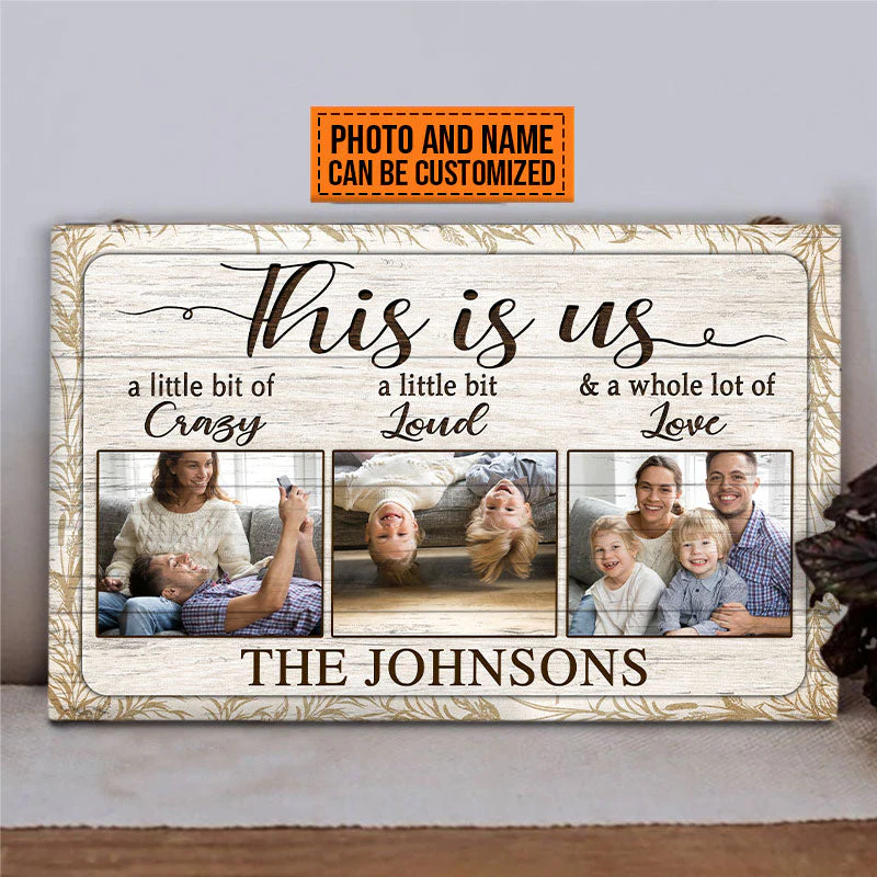 Custom Photo Family Couple Husband Wife This Is Us Photo Gift Custom Wood Rectangle Sign, Anniversary, Wall Pictures, Wall Art, Wall Decor - Image 3