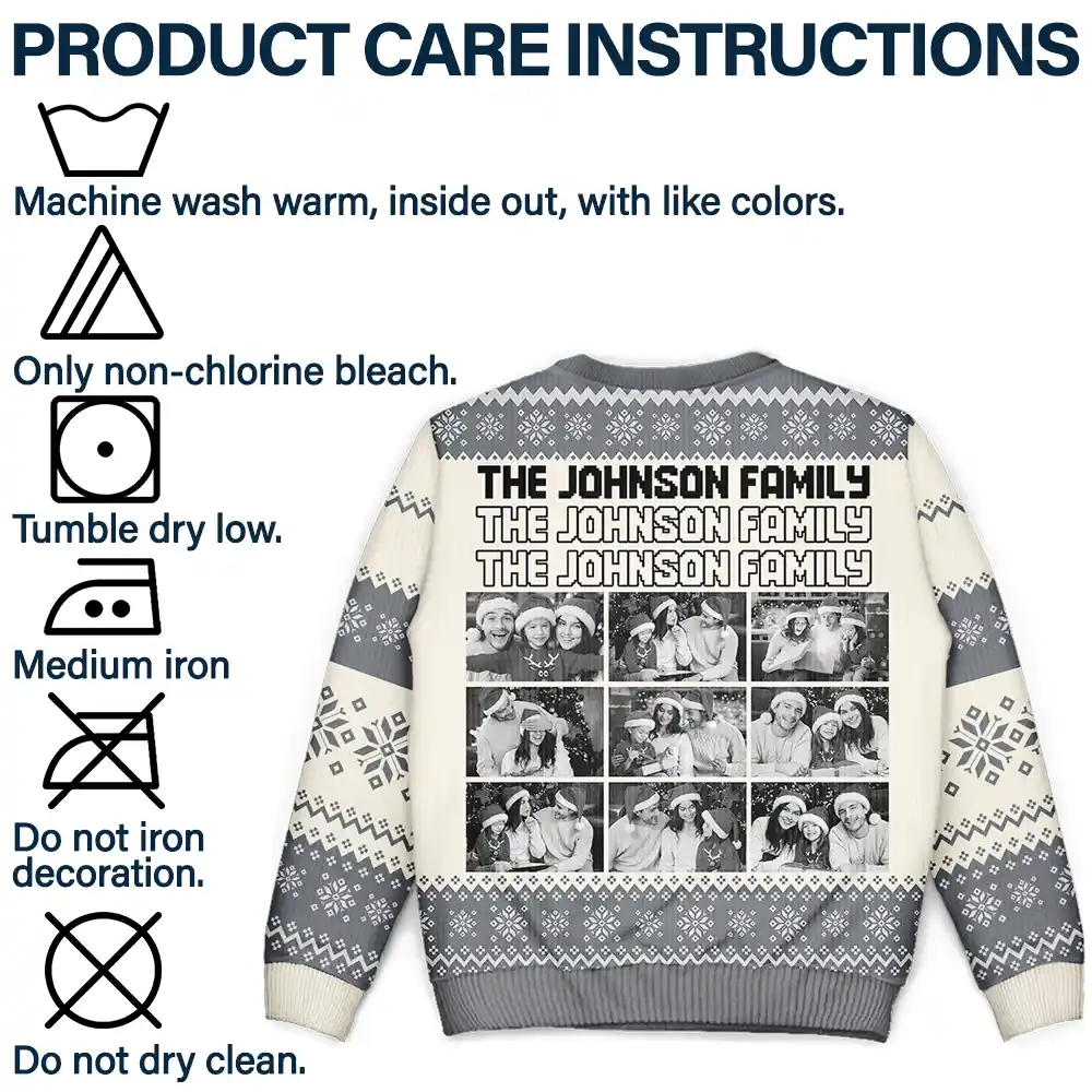 Custom Photo Family Gathering Festive Vibe - Personalized Unisex Ugly Sweater - Image 6