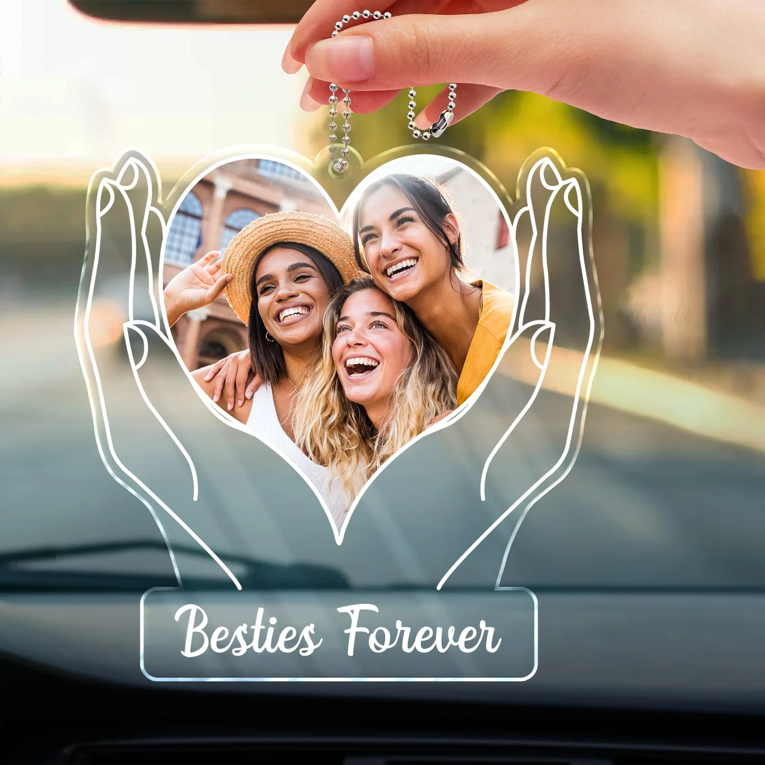 Custom Photo Family - Gift For Mom, Dad, Couples, Sibling, Dog Lovers, Cat Lovers - Personalized Acrylic Car Hanger - Image 3