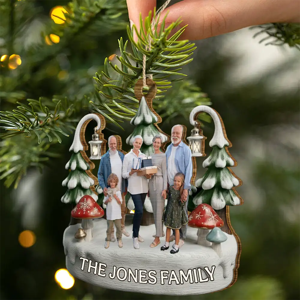 Custom Photo Family Home Sweet Home - Personalized Custom Shaped Wooden Ornament - Image 4
