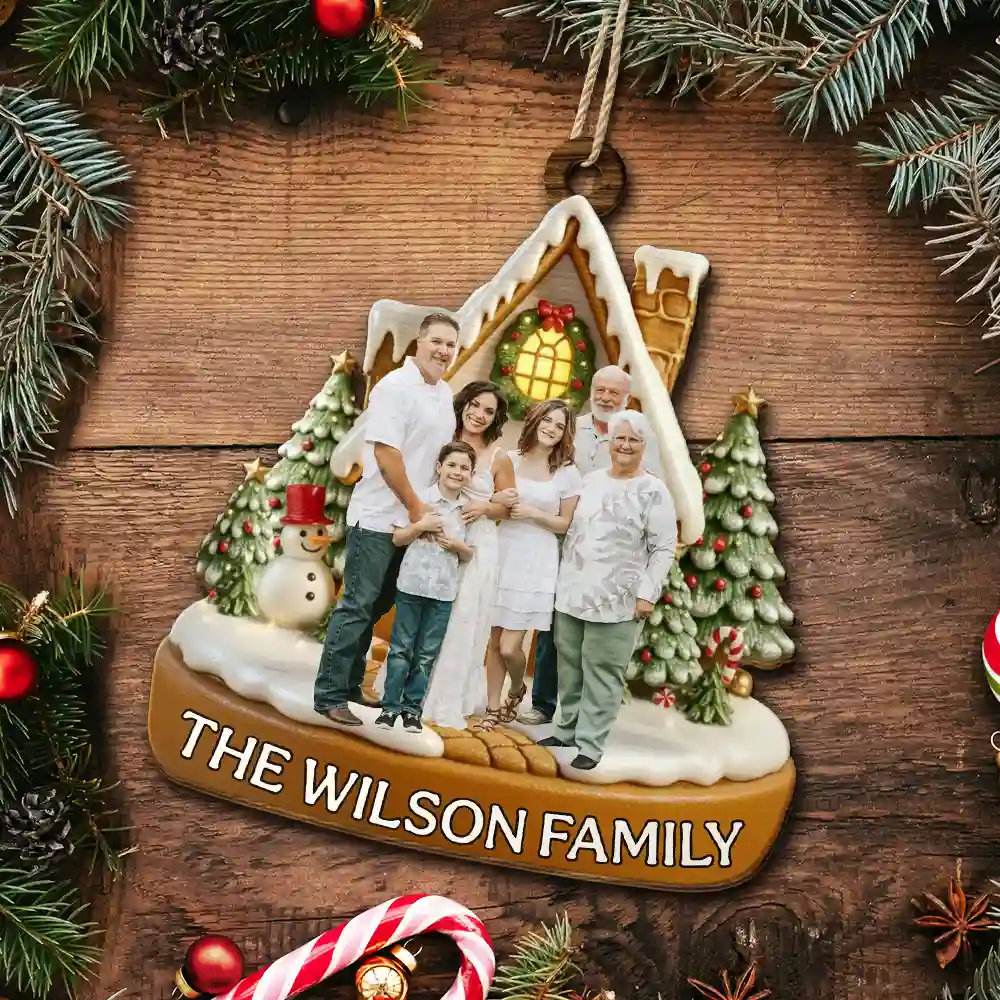 Custom Photo Family Home Sweet Home - Personalized Custom Shaped Wooden Ornament - Image 7