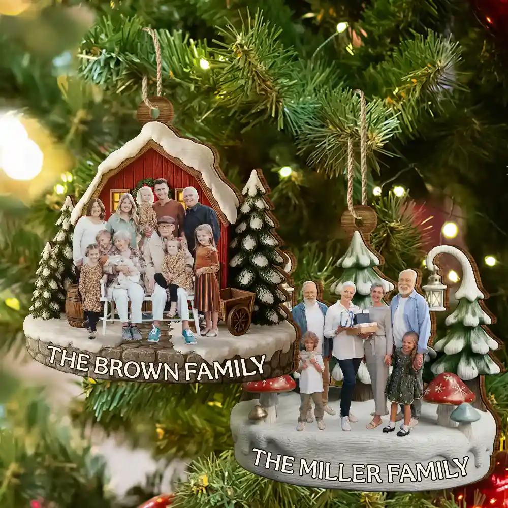 Custom Photo Family Home Sweet Home - Personalized Custom Shaped Wooden Ornament - Image 8
