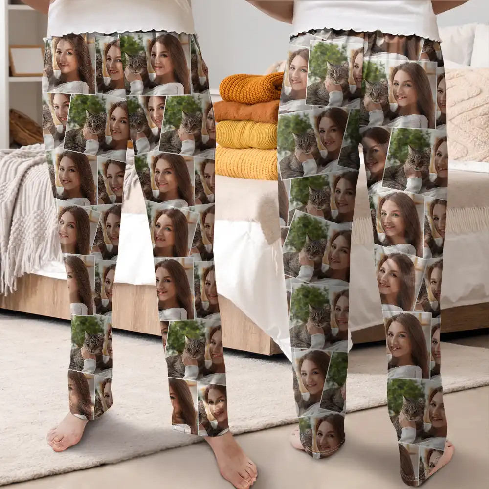 Custom Photo Family Human Pet Pictures - Personalized Pajama Pants - Image 3