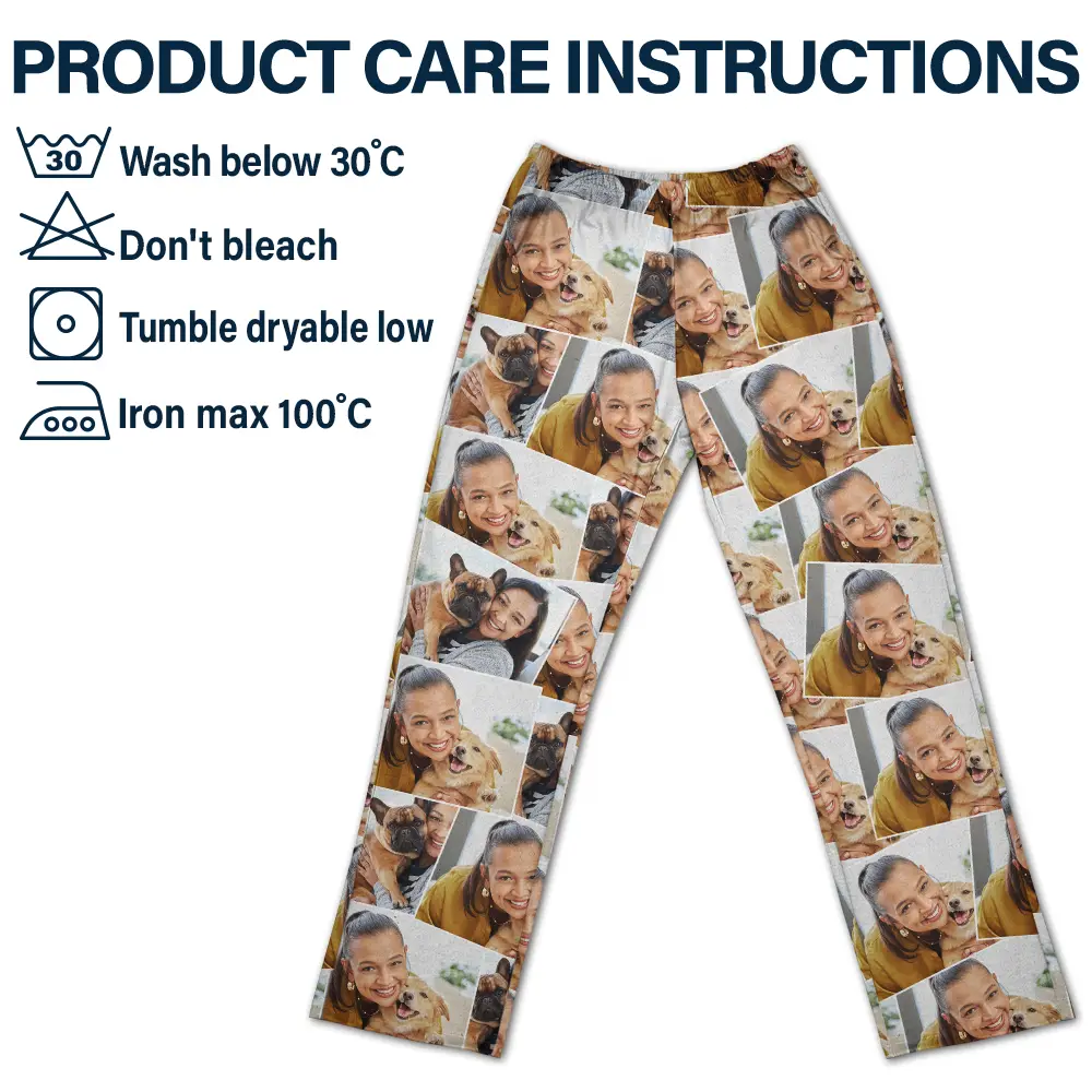 Custom Photo Family Human Pet Pictures - Personalized Pajama Pants - Image 5