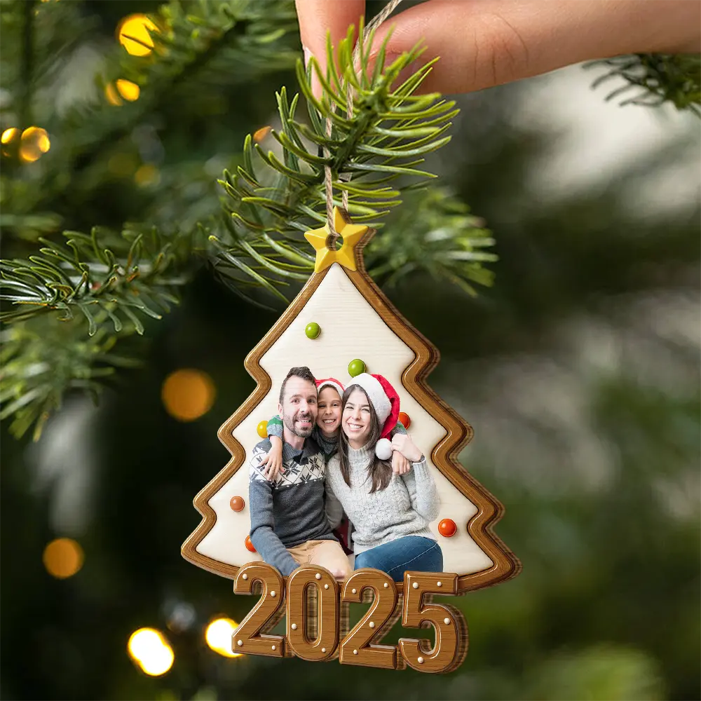 Custom Photo Family Keepsake - Personalized Custom Shaped Wooden Ornament - Image 4