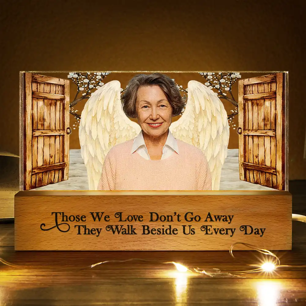 Custom Photo Family Memorial I'm Always With You Open Door - Personalized Rectangle LED Light - Image 4