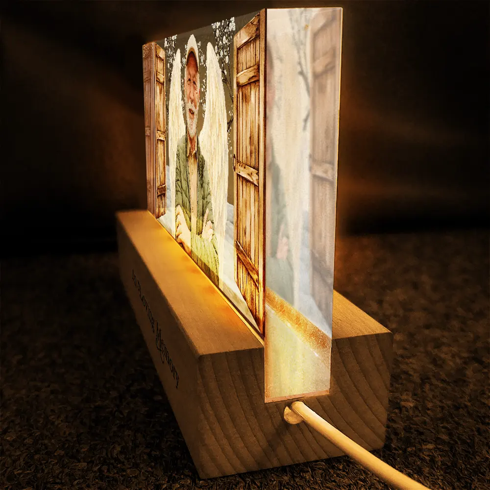 Custom Photo Family Memorial I'm Always With You Open Door - Personalized Rectangle LED Light - Image 5
