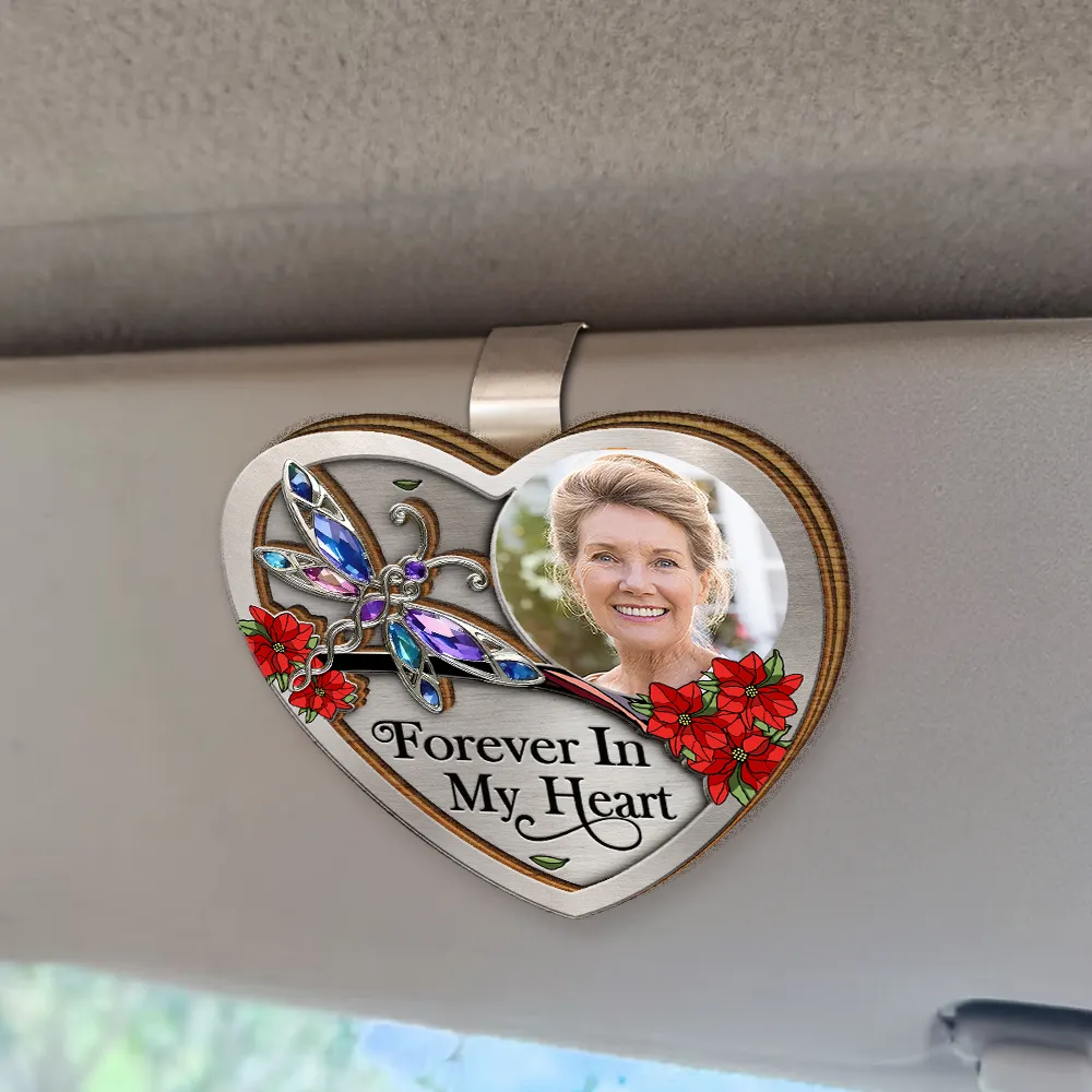 Custom Photo Family Memorial I'm Always With You - Personalized Custom Shaped Car Visor Clip - Image 2