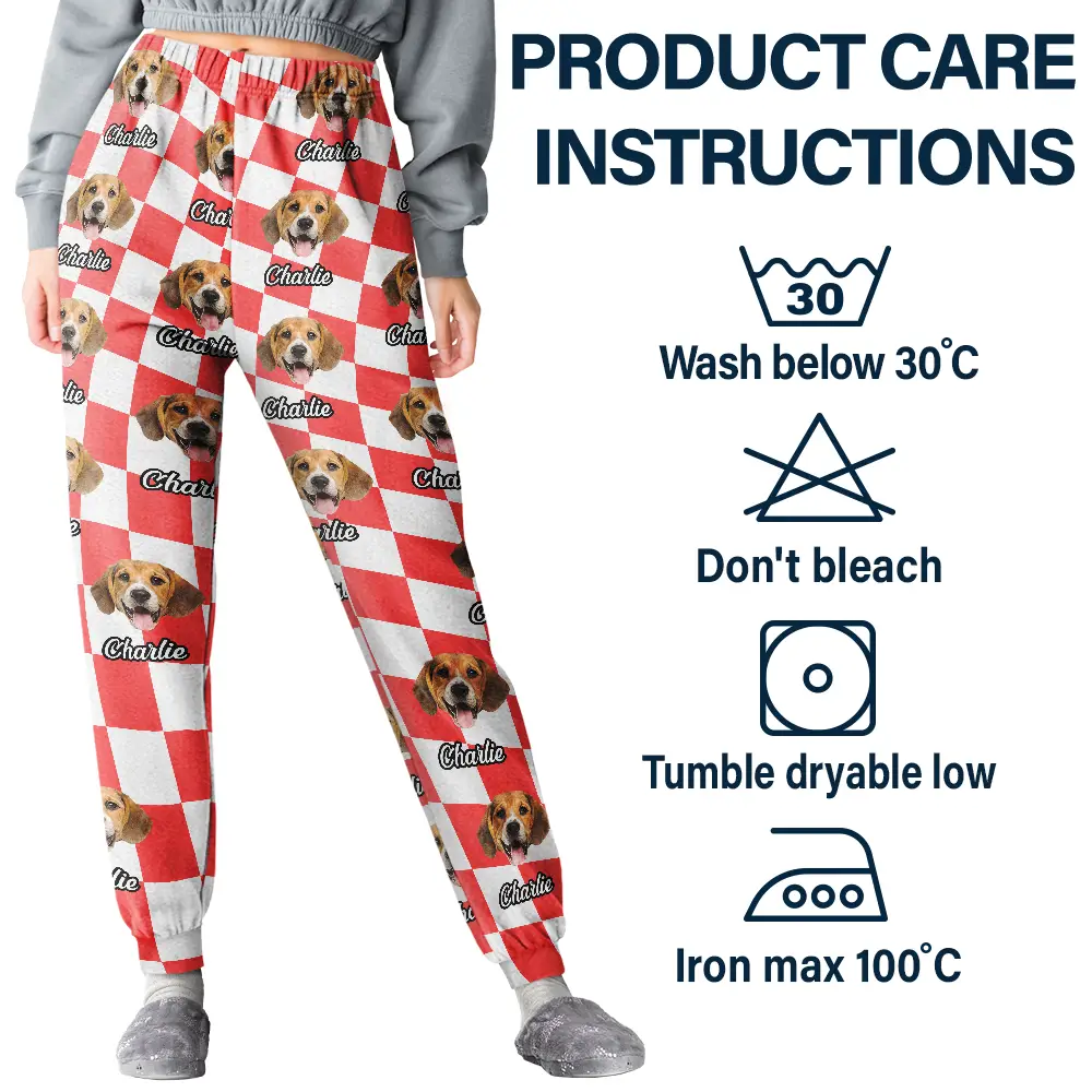 Custom Photo Family Pet Face Cut - Personalized Pajama Pants - Image 7