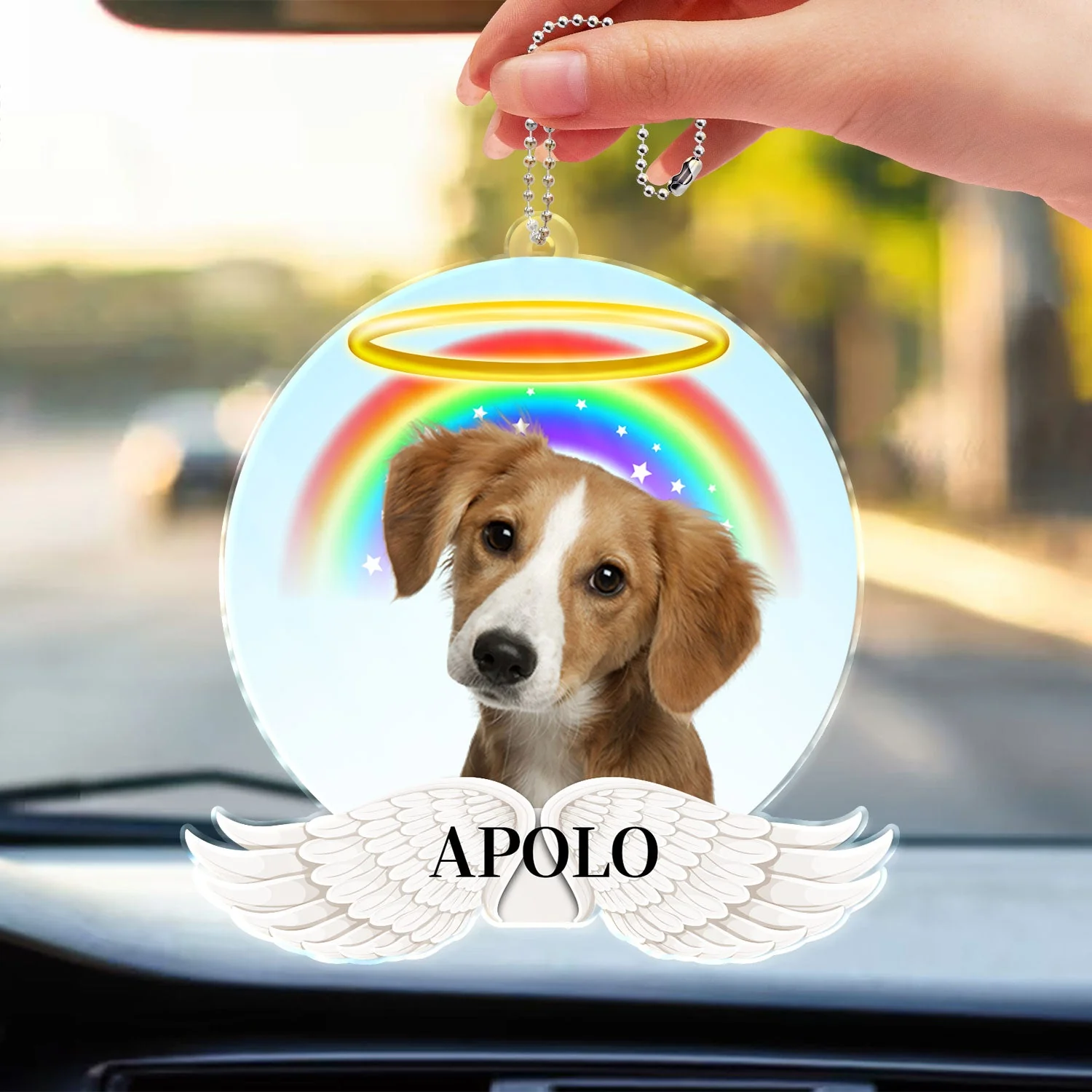 Custom Photo Family Pet Missing - Memorial Gift For Pet Lovers, Family - Personalized Acrylic Car Hanger - Image 4