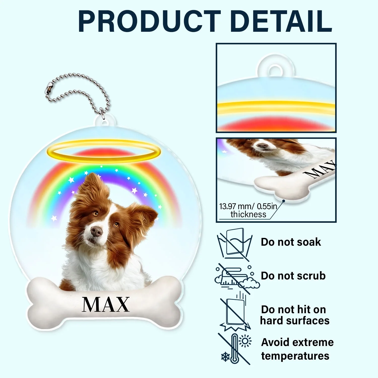 Custom Photo Family Pet Missing - Memorial Gift For Pet Lovers, Family - Personalized Acrylic Car Hanger - Image 6