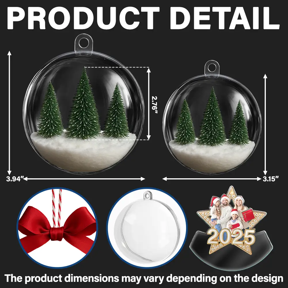Custom Photo Family Siblings Best Friends Makes Christmas Truly Bright - Personalized 3D Acrylic Ball Ornament - Image 3