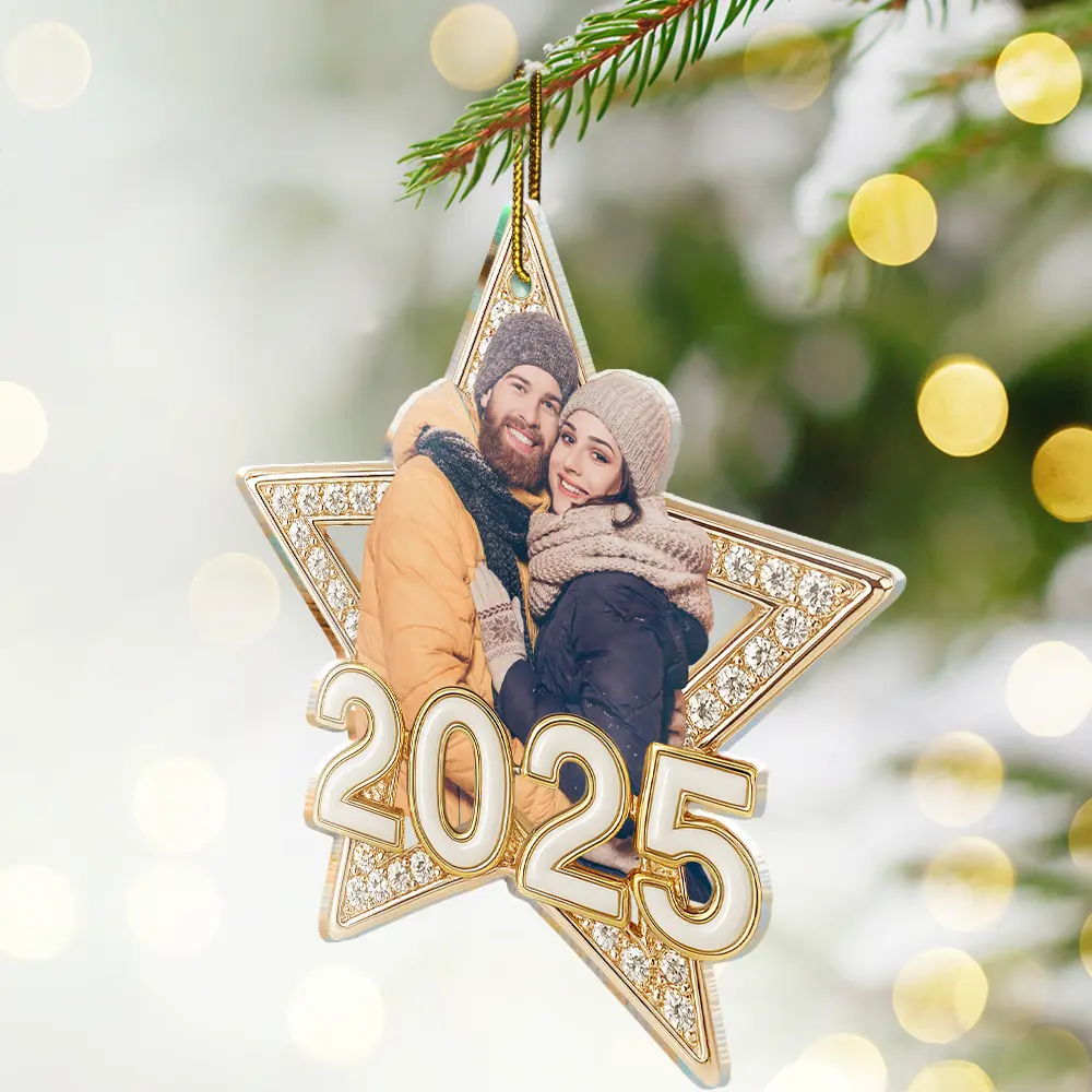 Custom Photo Family Siblings Best Friends Makes Christmas Truly Bright - Personalized Custom Shaped Acrylic Ornament - Image 3