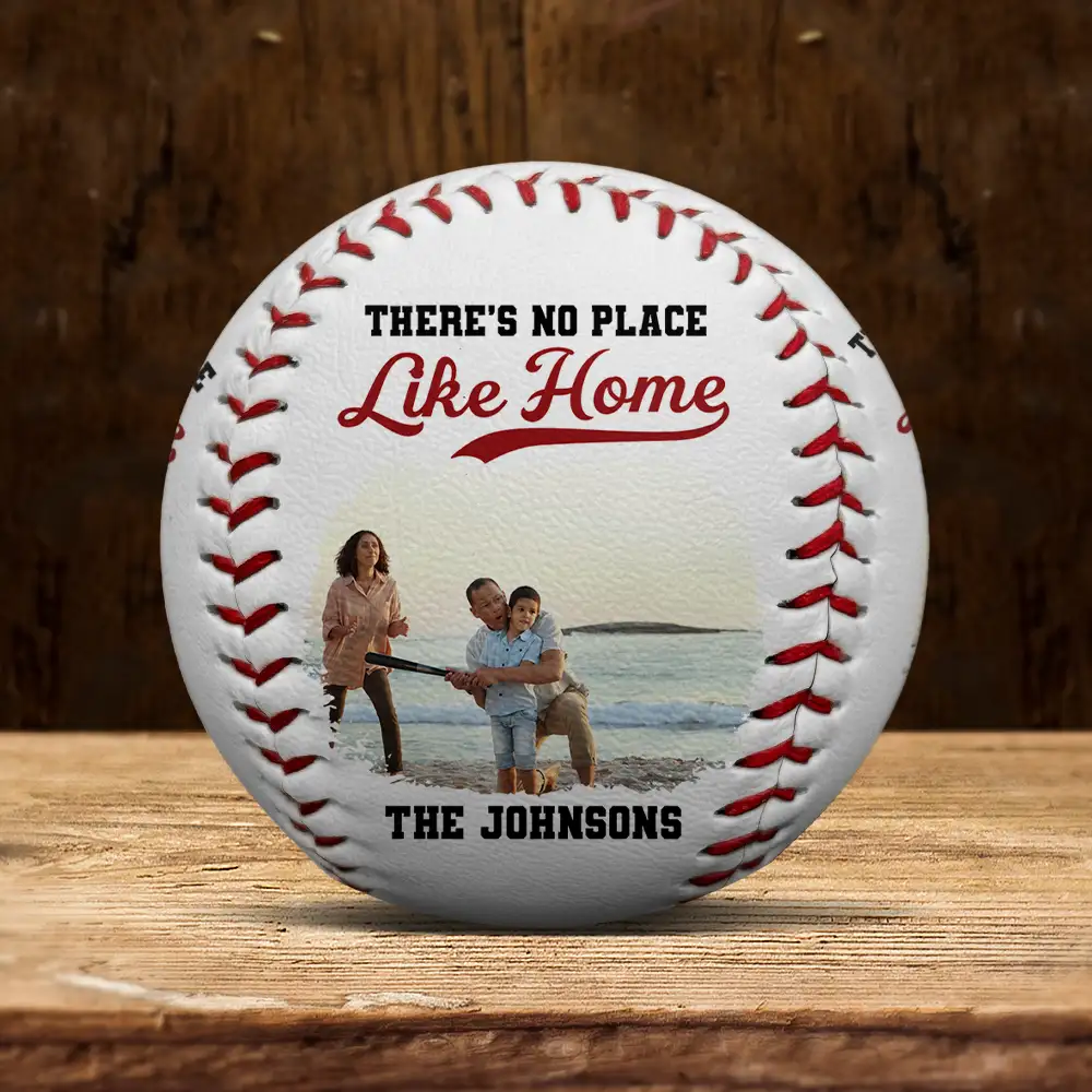 Custom Photo Family There's No Place Like Home - Personalized Baseball, Softball - Image 5