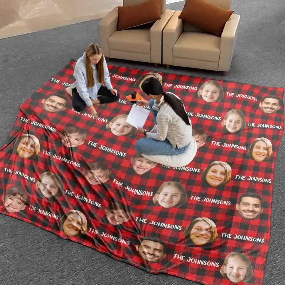 Custom Photo Family Together Is Our Favorite Place To Be - Personalized Oversized Blanket - Image 3