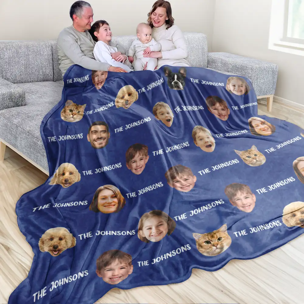 Custom Photo Family Together Is Our Favorite Place To Be - Personalized Oversized Blanket - Image 4