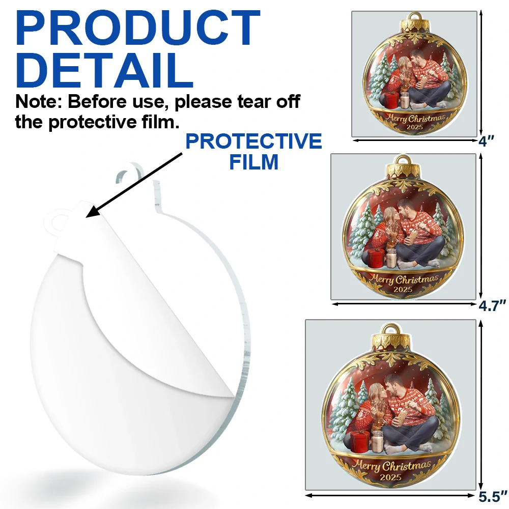 Custom Photo Family Together - Personalized Custom Shaped Acrylic Ornament - Image 7