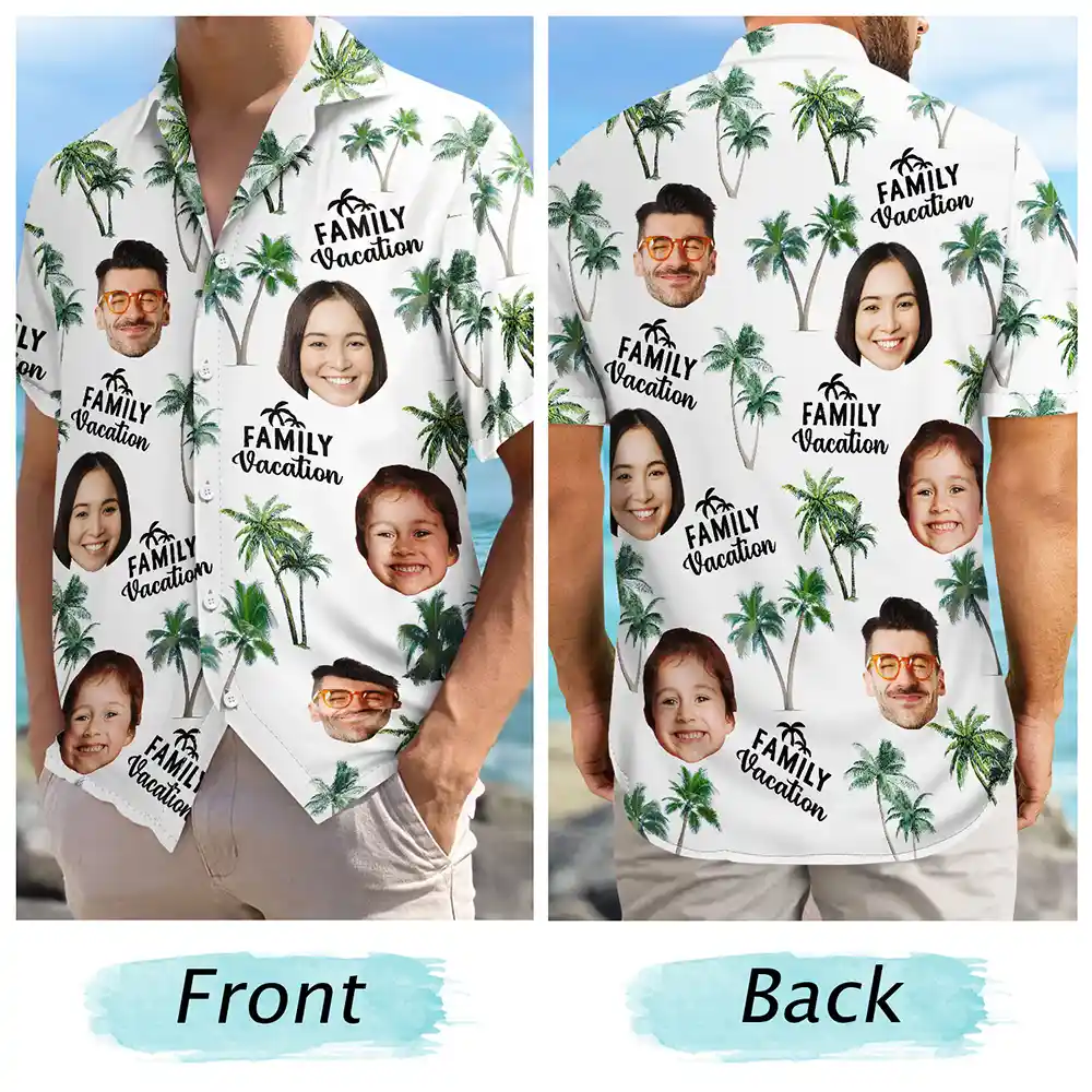 Custom Photo Family Vacation Family Trip - Personalized Hawaiian Shirt - Image 6